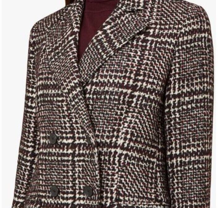 New Tags Hobbs Evalyn Tweed Boucle Doublebreasted Coat Wool UK Size 8