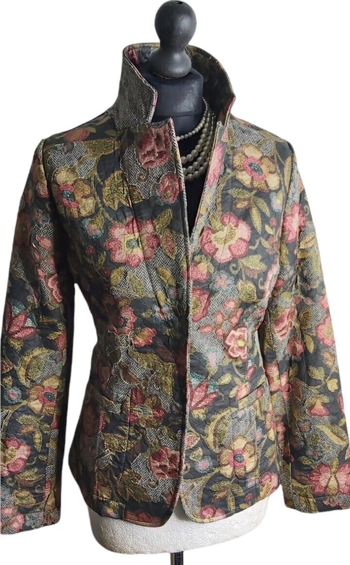Ladies Patrick Gerard tweed Floral Jacket Blazer Size UK 10