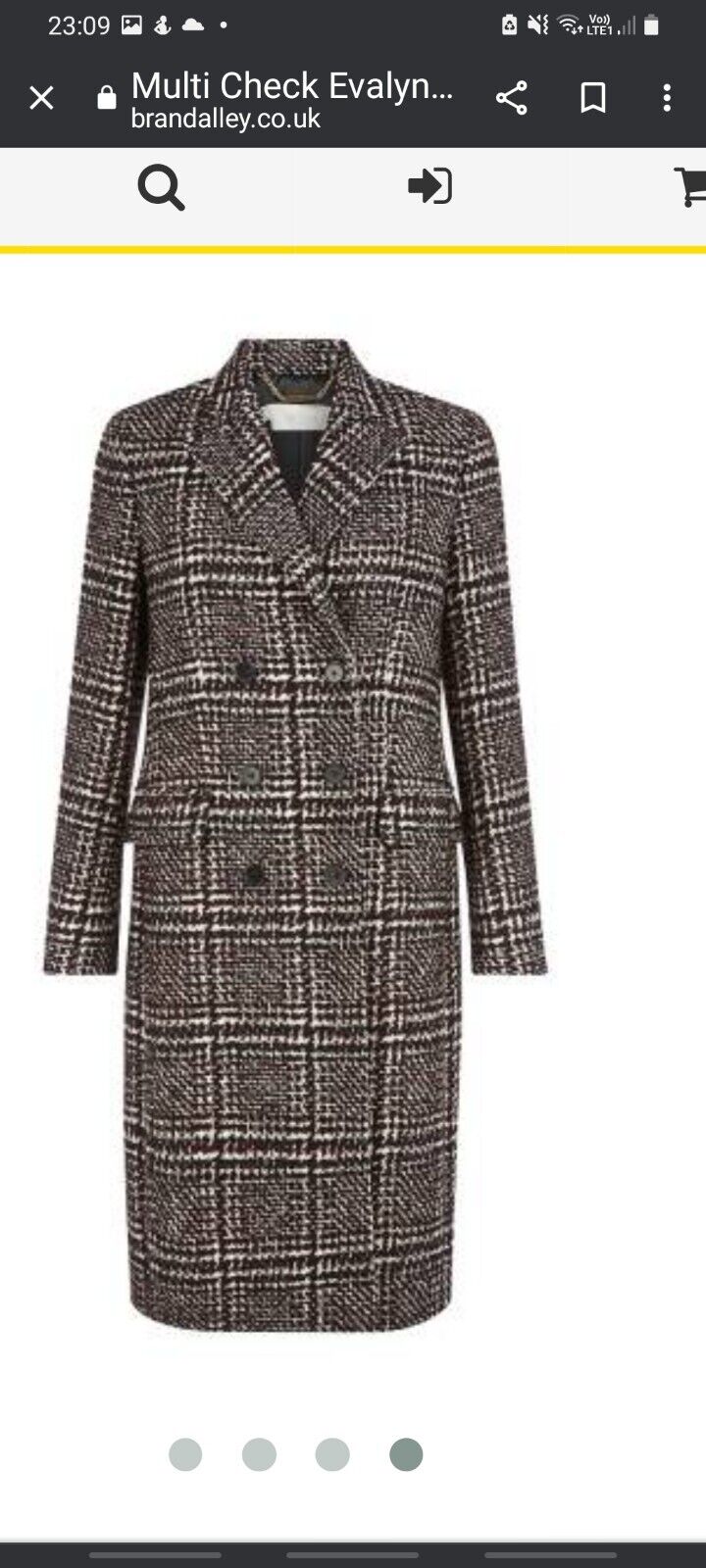 New Tags Hobbs Evalyn Tweed Boucle Doublebreasted Coat Wool UK Size 8