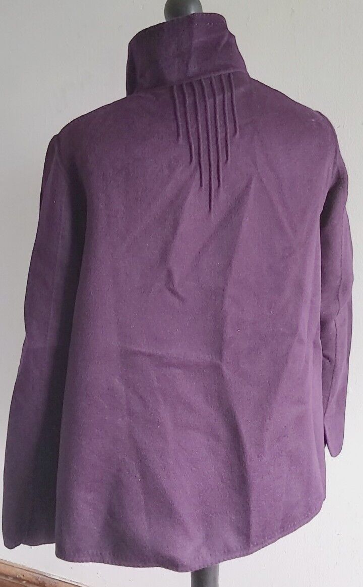 Ladies Jaeger Coat One Size purple  Wool UK 12