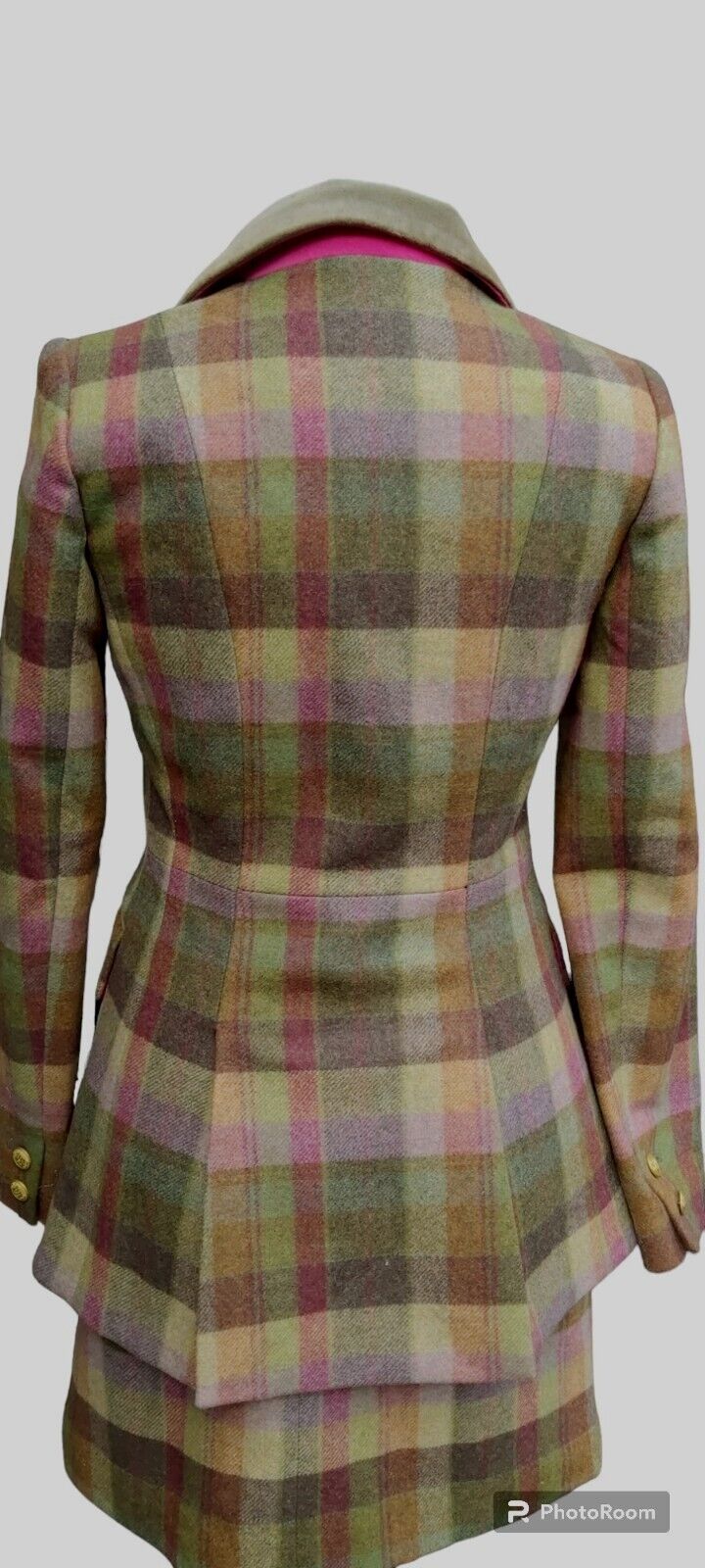 Joules Womens Green Tweed Wool Blazer Skirt Suit Jacket Size 8