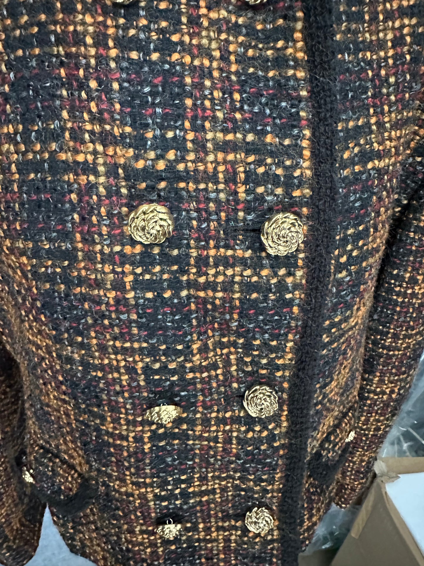 Women Vintage St Michael tweed Boucle Jacket UK12