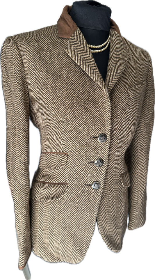 Women Ralph Lauren Fitted Tweed Jacket UK Size 8