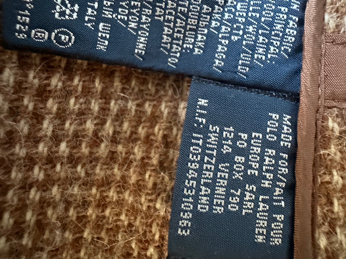 Women’s Ralph Lauren has 100% Wool /Leather Jacket Camel UK size 12