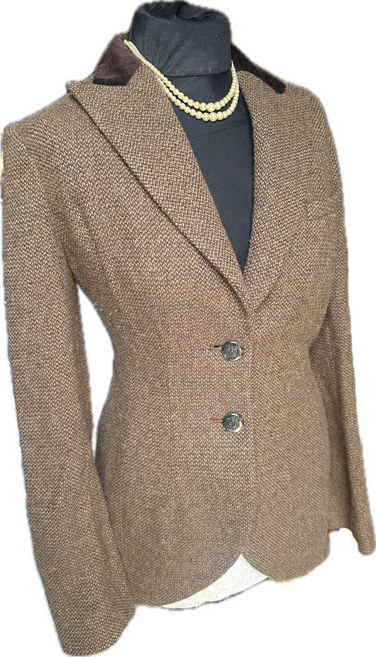 Women’s Ralph Lauren Brown Tweed Jacket Size UK 8