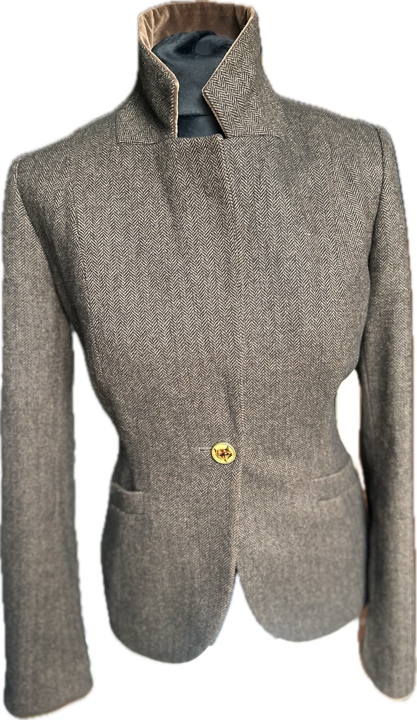 Women Joules fitted Brown tweed Jacket UK 10