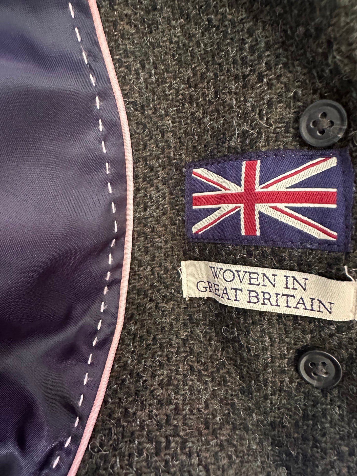 Women Jack Wills Olive Green Tweed Jacket UK Size 10