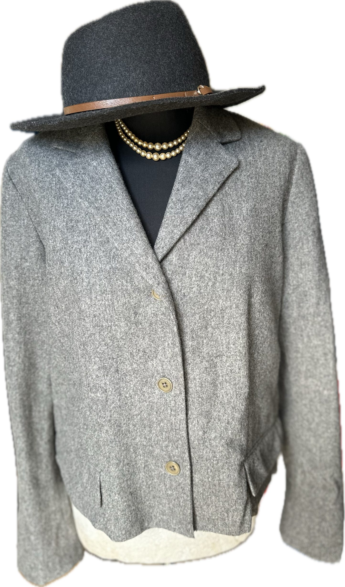 Women DKNY Wool Box Jacket UK Size 12/14