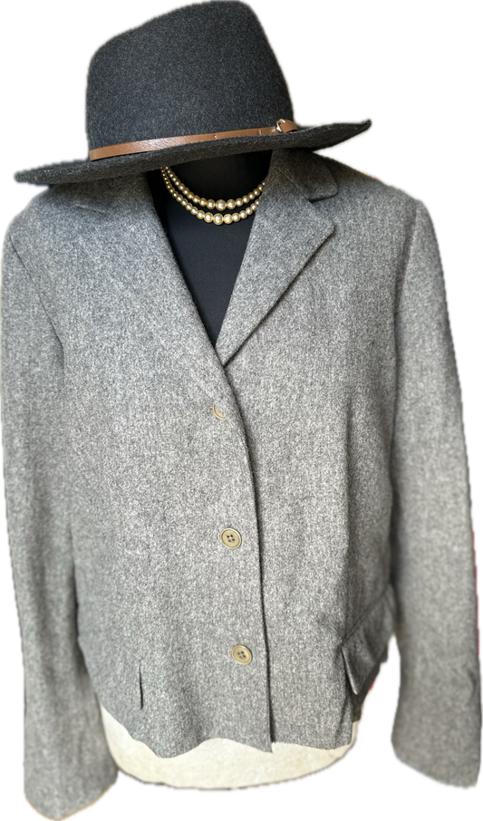 Women DKNY Wool Box Jacket UK Size 12/14