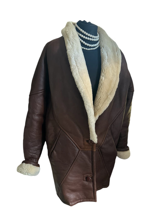 Ladies Leather sheep skin coat sheepskin