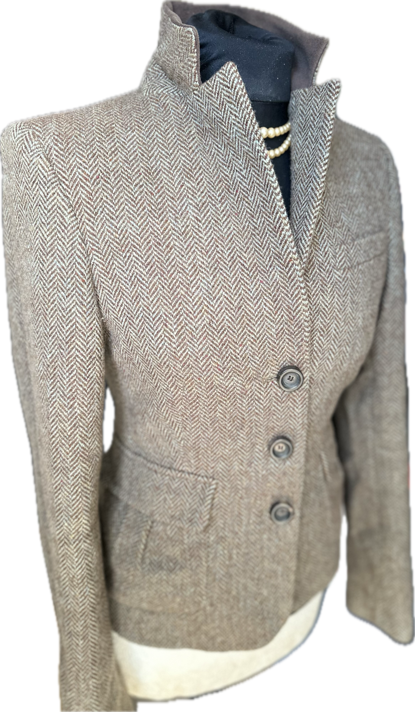 Women Jigsaw Tweed Jacket UK 10