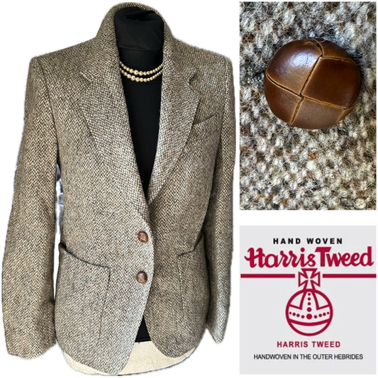 Women’s Vintage Harris Tweed Wool Jacket UK Size 12