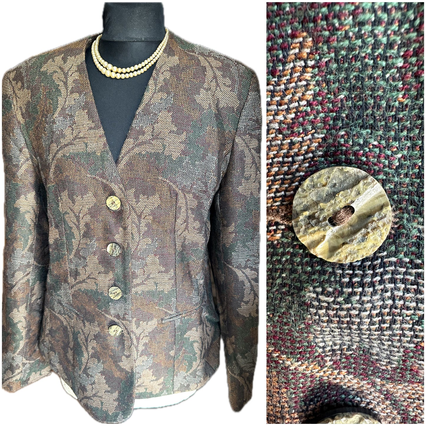 Women Vintage Et al Tapestry Jacket UK Size 10