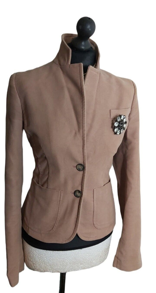 Womens Ice Iceberg floral pink Jacket 100% Cotton Size Small