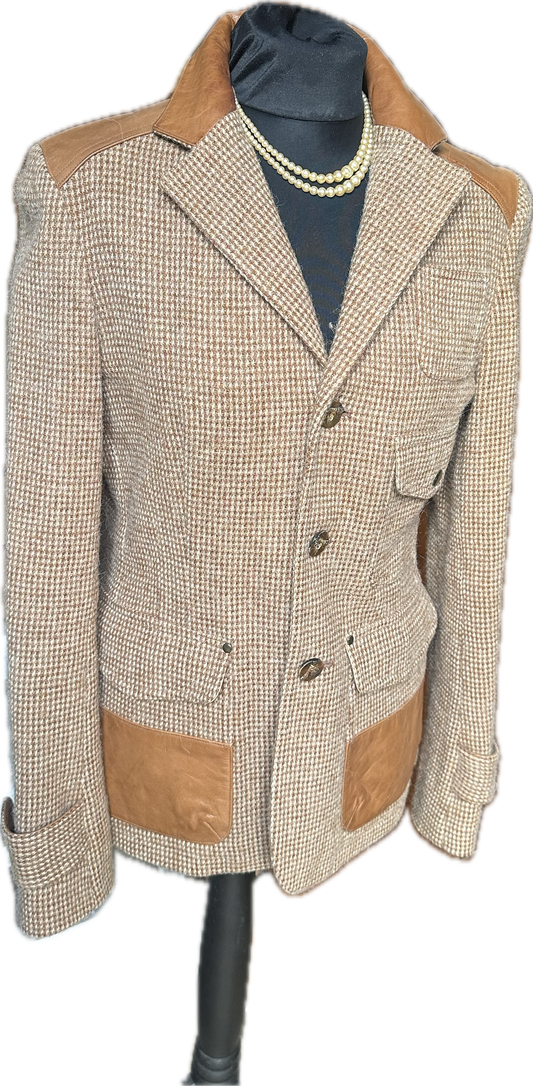 Women’s Ralph Lauren has 100% Wool /Leather Jacket Camel UK size 12