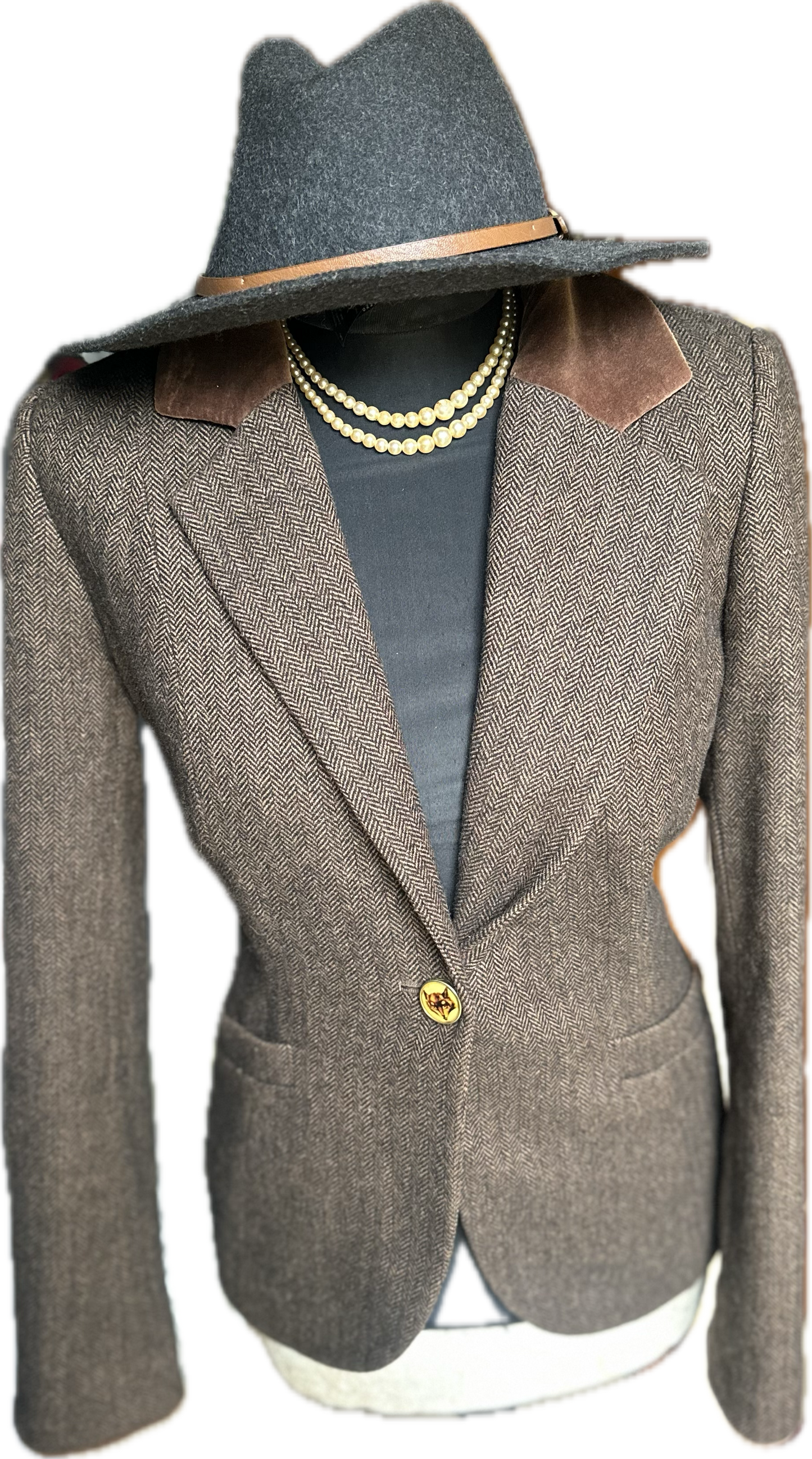 Women Joules fitted Brown tweed Jacket UK 10