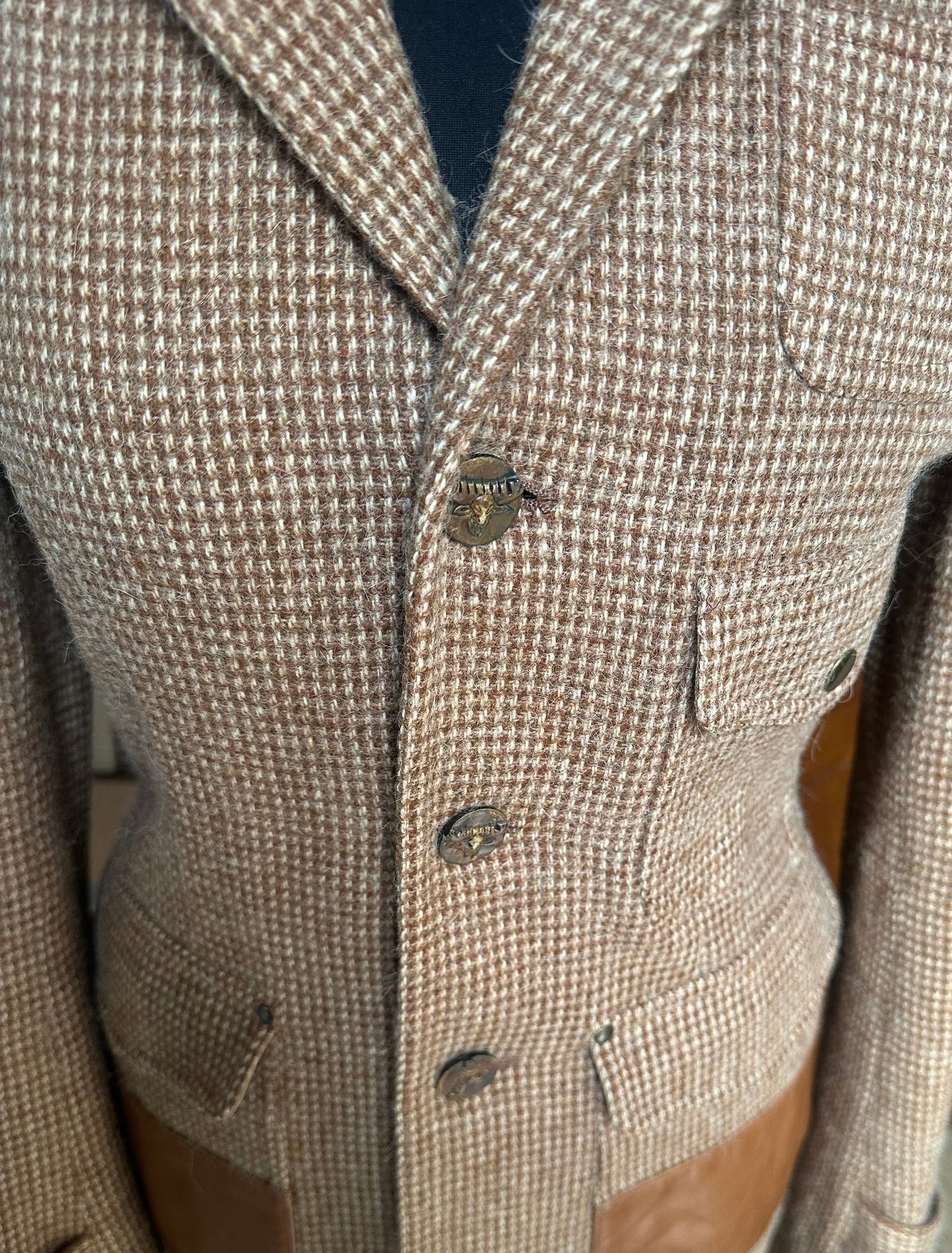 Women’s Ralph Lauren has 100% Wool /Leather Jacket Camel UK size 12