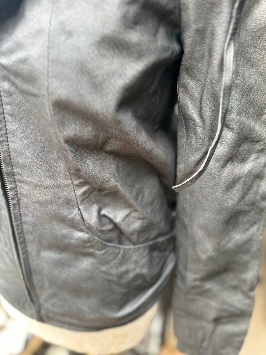 Muubaa Leather Biker Grey jacket size uk 8