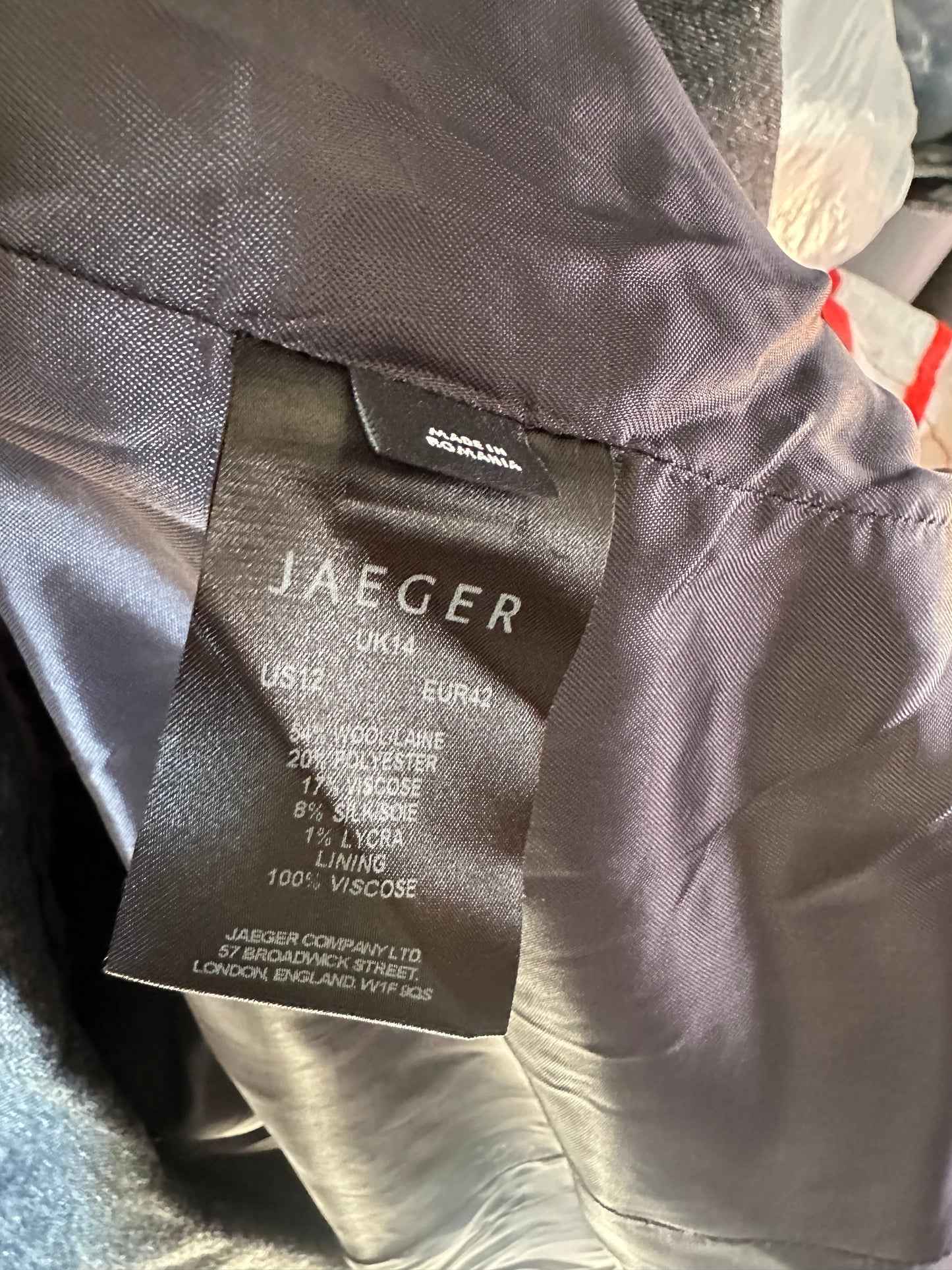 Jaeger Grey Jacket Size 14