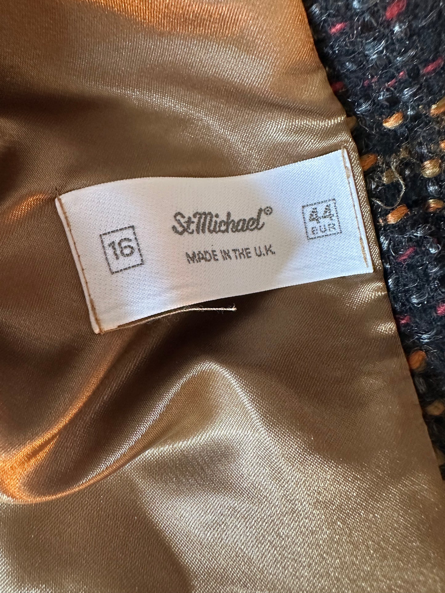 Women Vintage St Michael tweed Boucle Jacket UK12