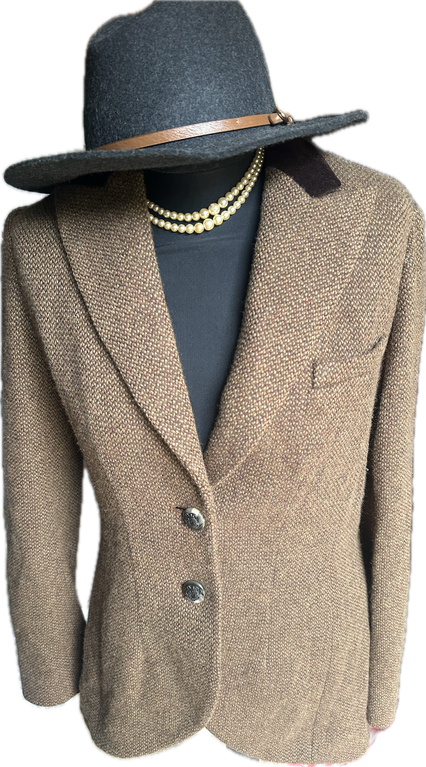 Women’s Ralph Lauren Brown Tweed Jacket Size UK 8