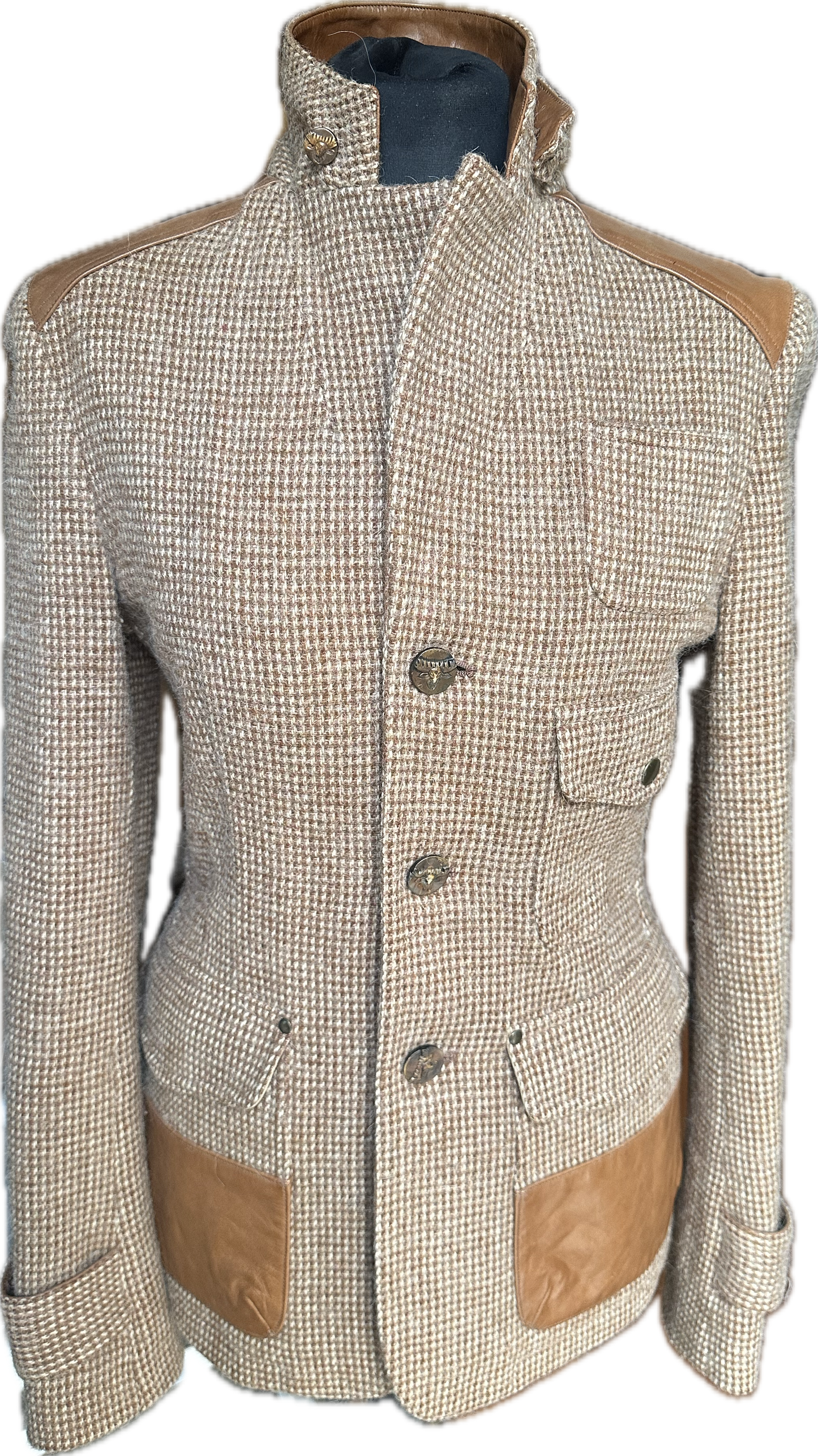 Women’s Ralph Lauren has 100% Wool /Leather Jacket Camel UK size 12