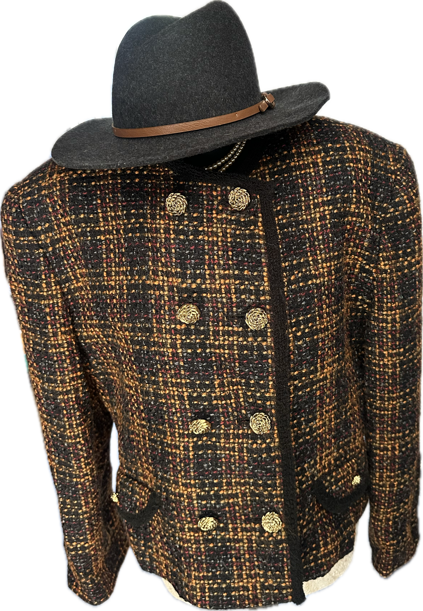 Women Vintage St Michael tweed Boucle Jacket UK12