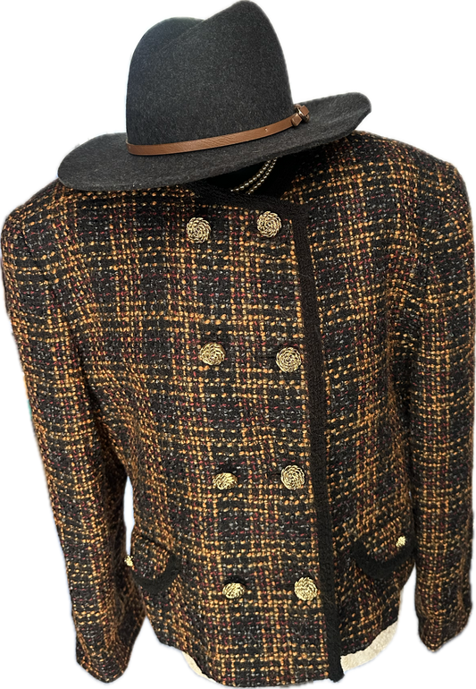 Women Vintage St Michael tweed Boucle Jacket UK12