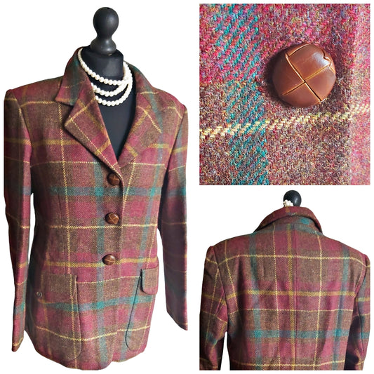 BRIAN TUCKER of Dublin, Vintage Tweed Jacket, Blazer, Size UK 10