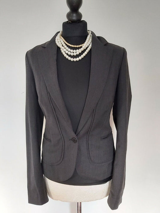 Reiss Ladies  Fine Tweed  dark Grey Jacket Blazer UK size 10