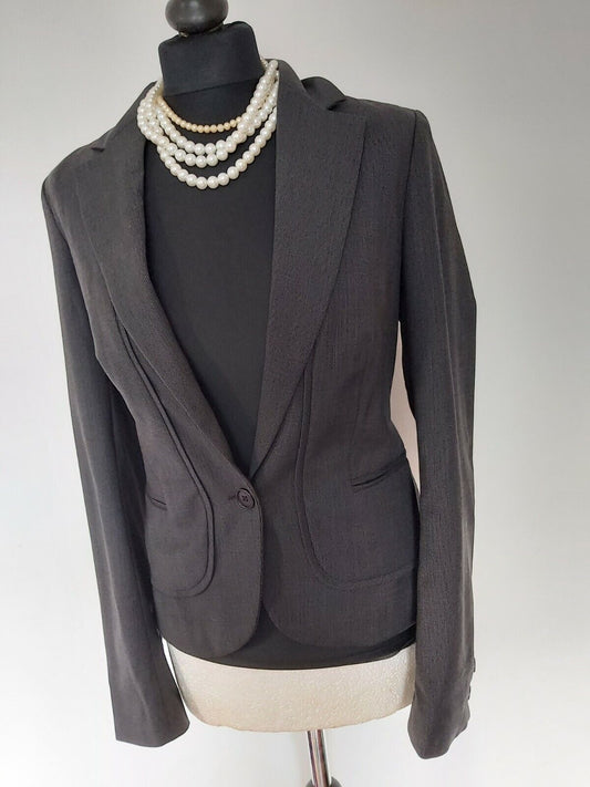 Reiss Ladies  Fine Tweed  dark Grey Jacket Blazer UK size 10